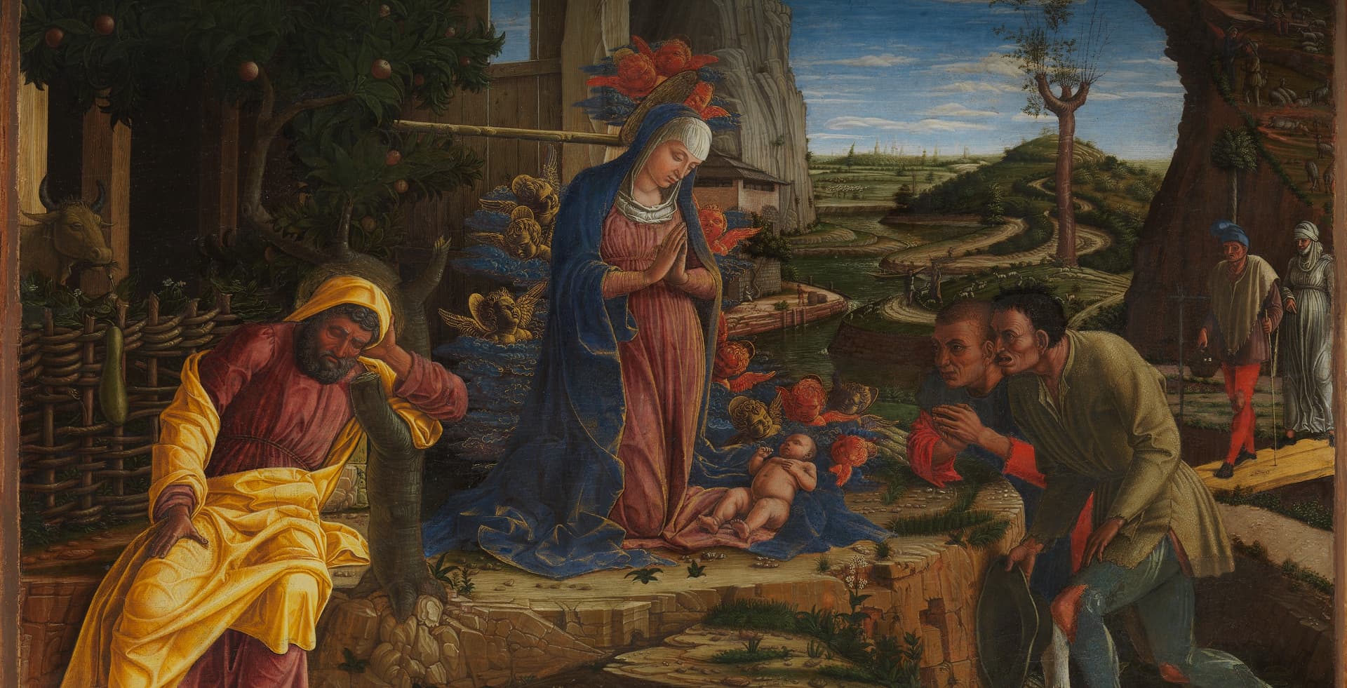 La adoración de los pastores de Andrea Mantegna